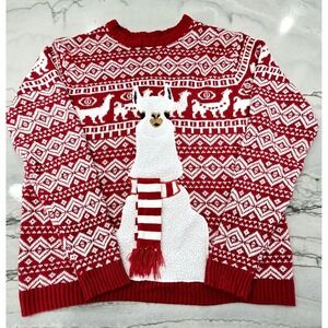 Christmas Lama Sweater Men's Or Women's Blizzard Bay Size XL‎